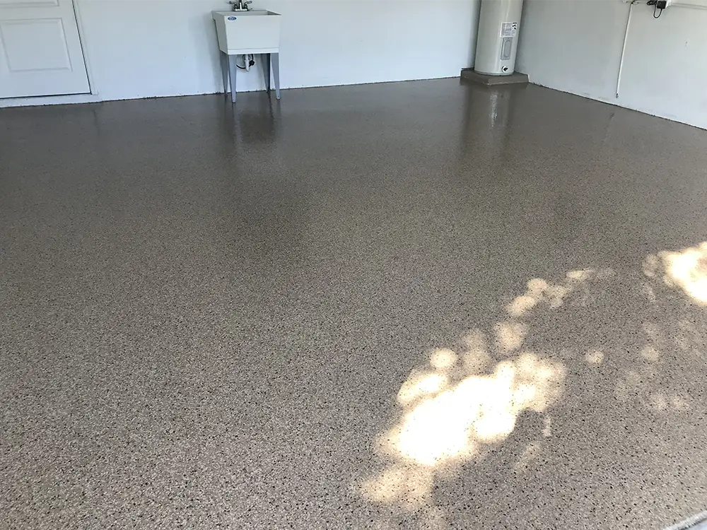 Residential epoxy flake garage