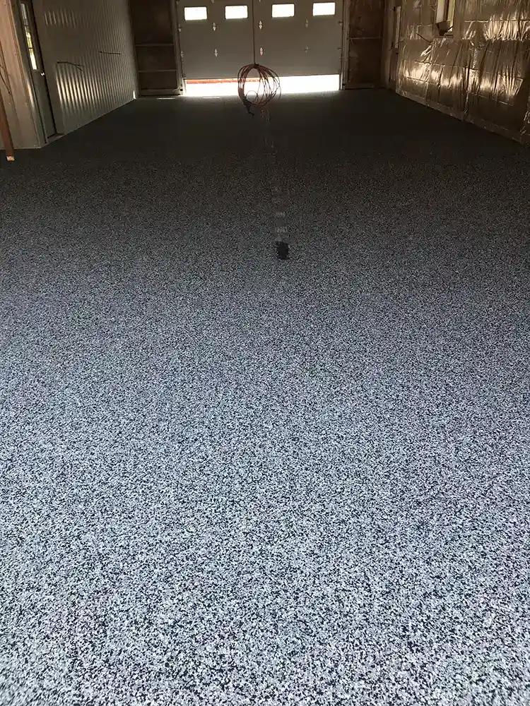 Residential epoxy flake garage