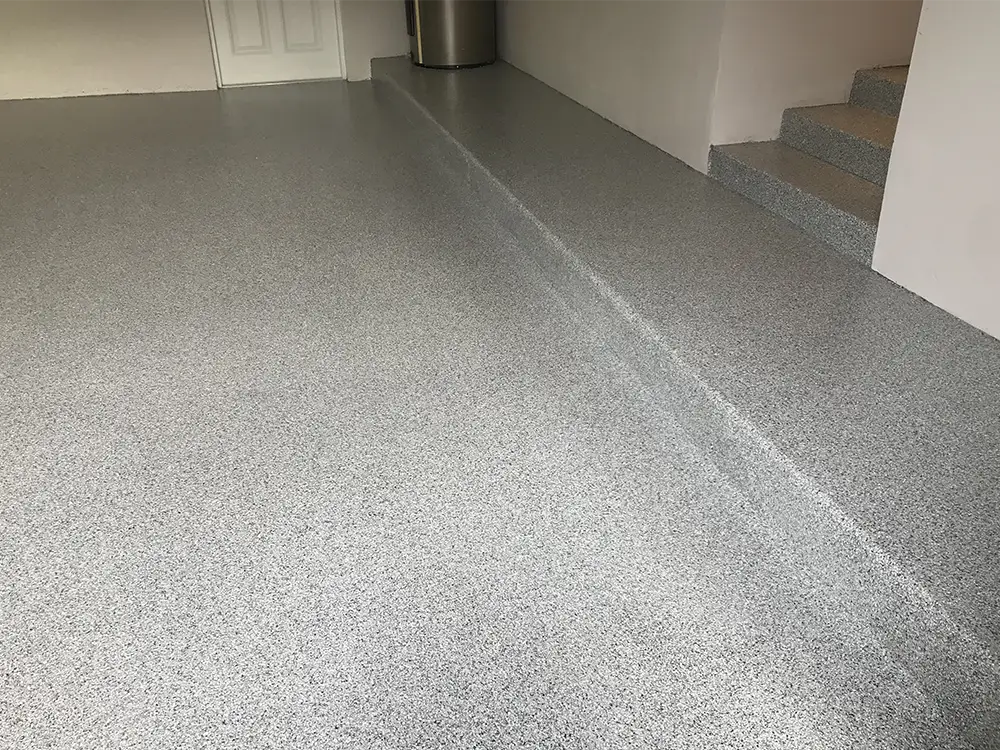 Residential epoxy flake garage