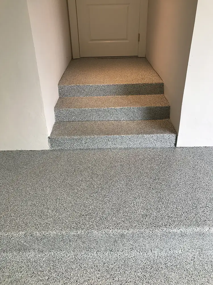 Residential epoxy flake garage