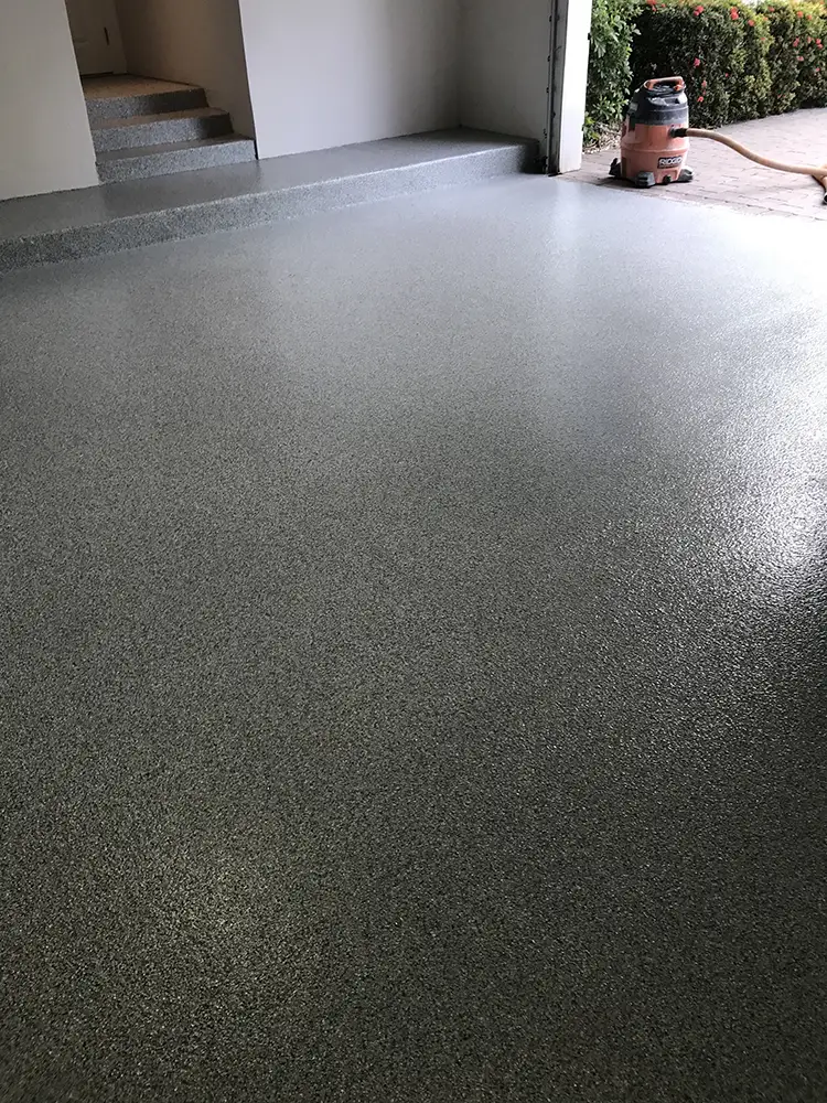 Residential epoxy flake garage