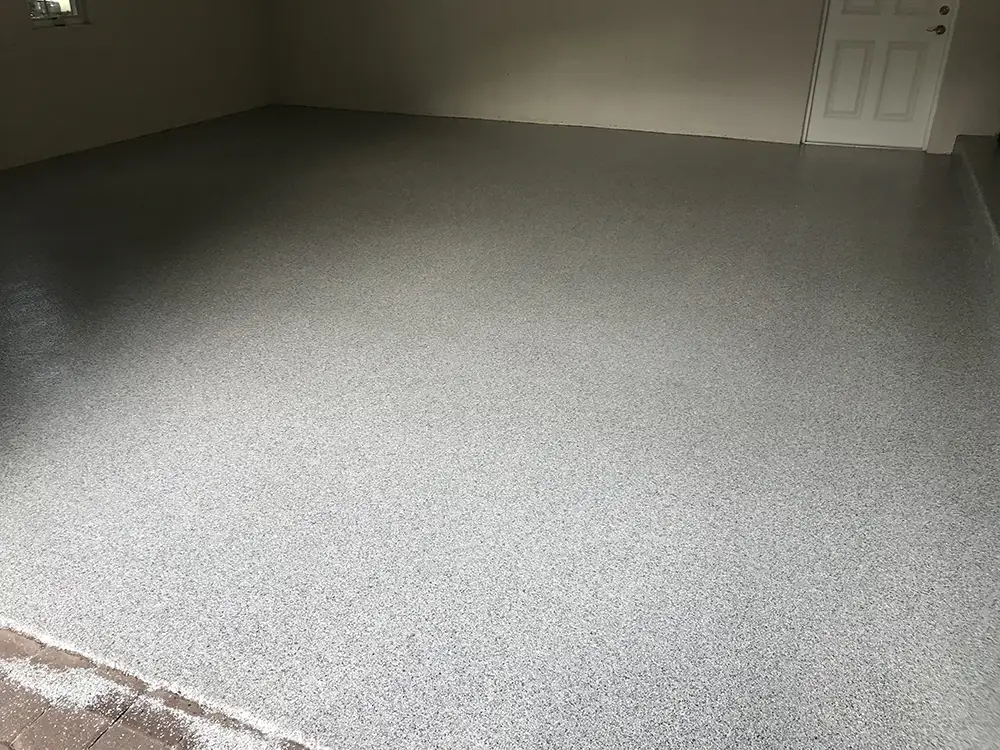 Residential epoxy flake garage