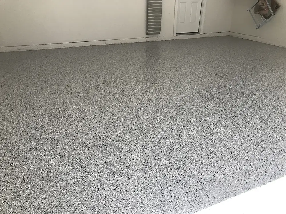 Residential epoxy flake garage