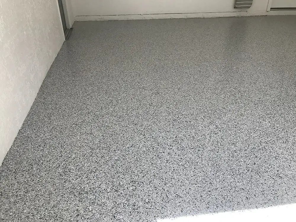 Residential epoxy flake garage
