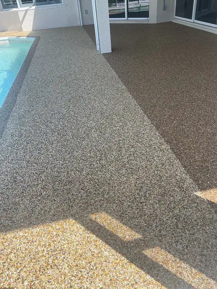 Residential epoxystone pooldeck
