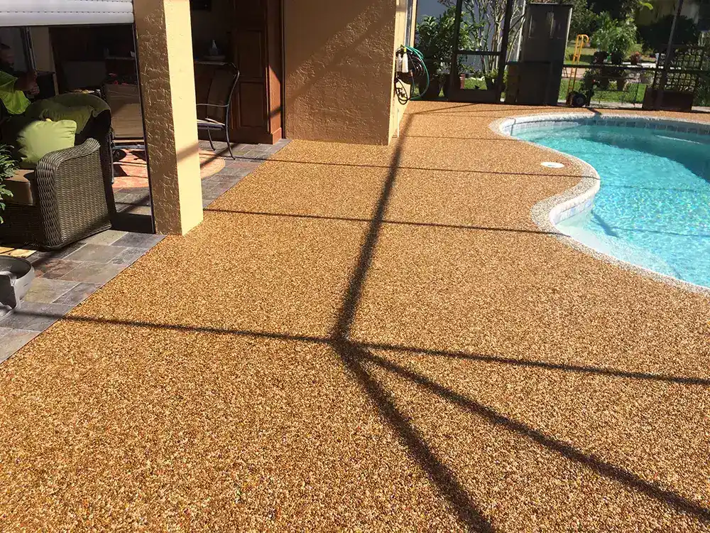 Residential epoxystone pooldeck
