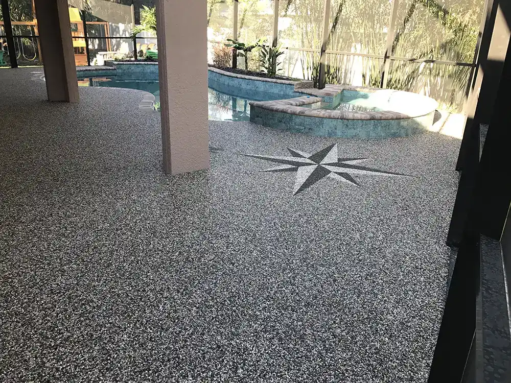 Residential epoxystone pooldeck