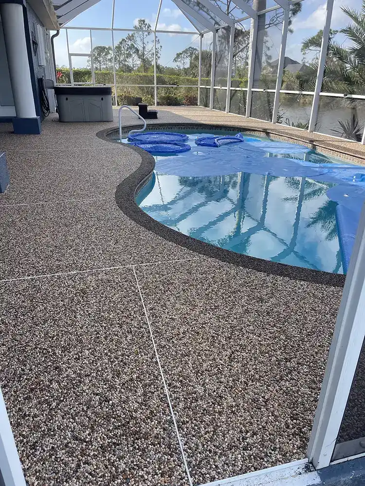 Residential epoxystone pooldeck