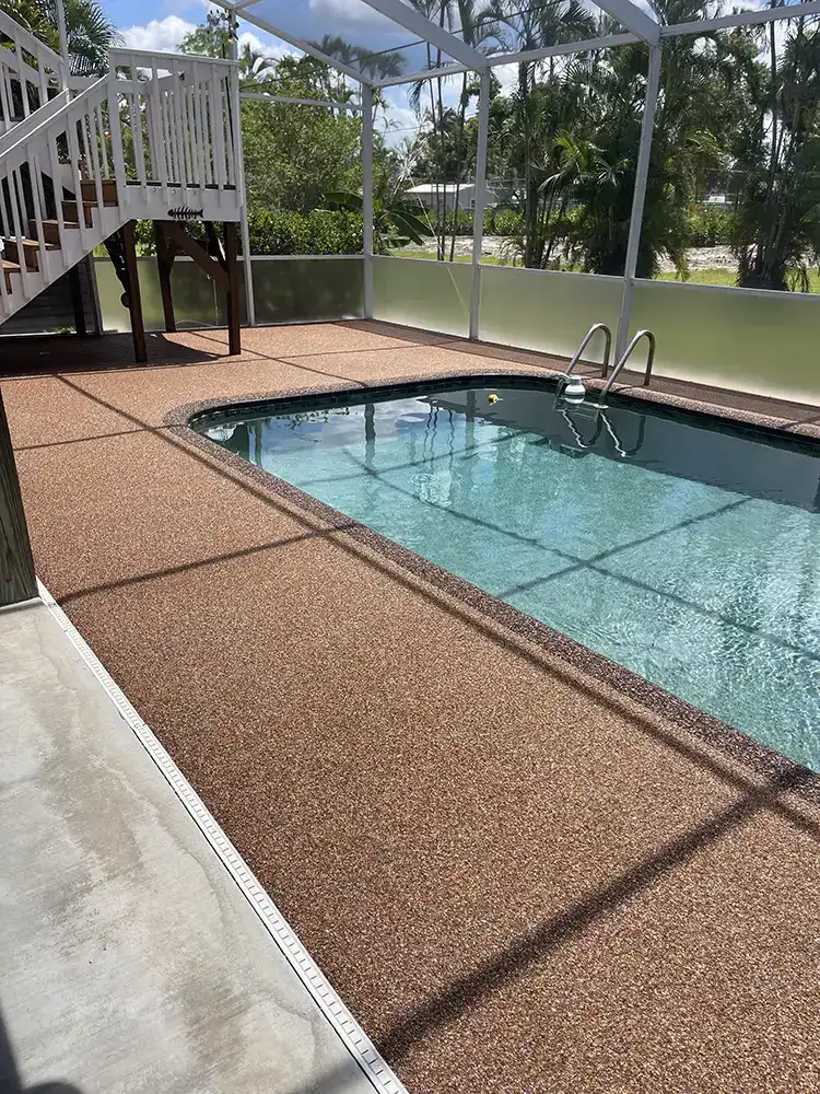 Residential epoxystone pool deck