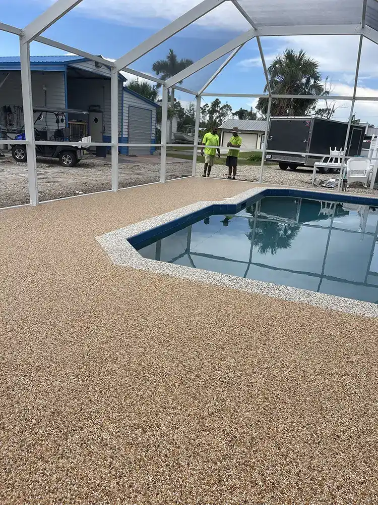 Residential epoxystone pooldeck