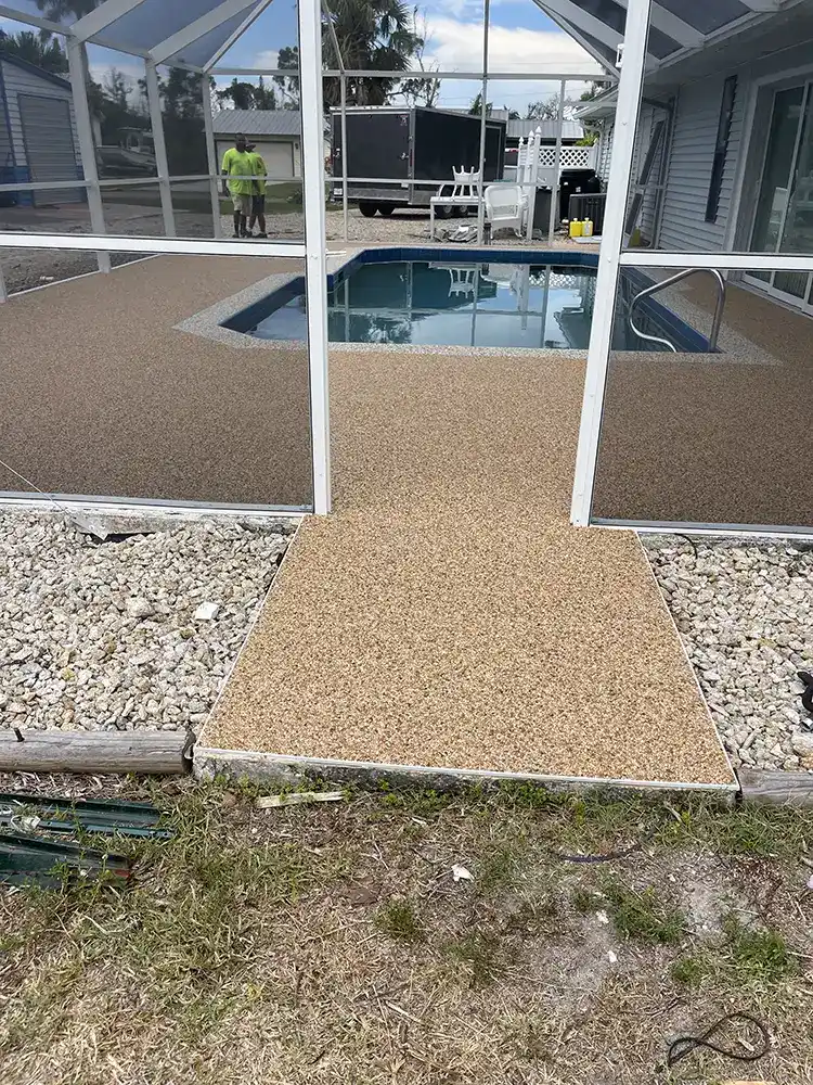 Residential epoxystone walkway