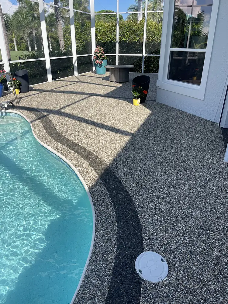 Residential epoxystone pooldeck