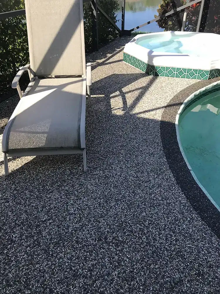 Residential epoxystone pooldeck
