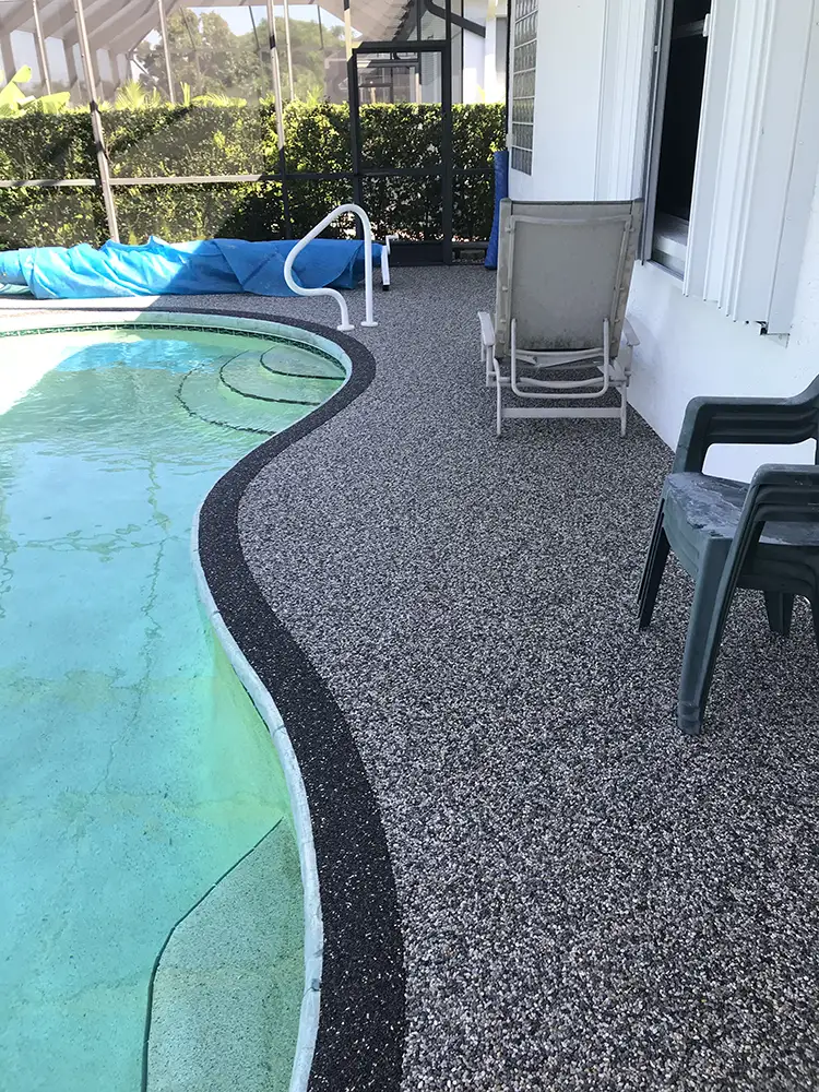 Residential epoxystone pooldeck