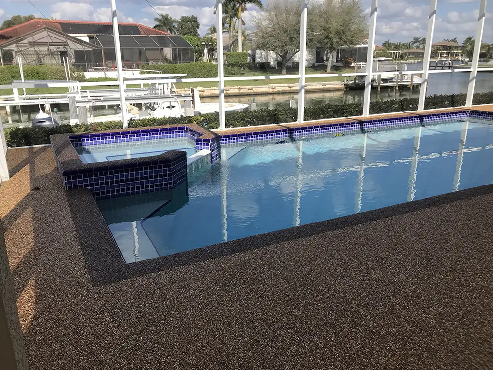 Residential epoxystone pooldeck