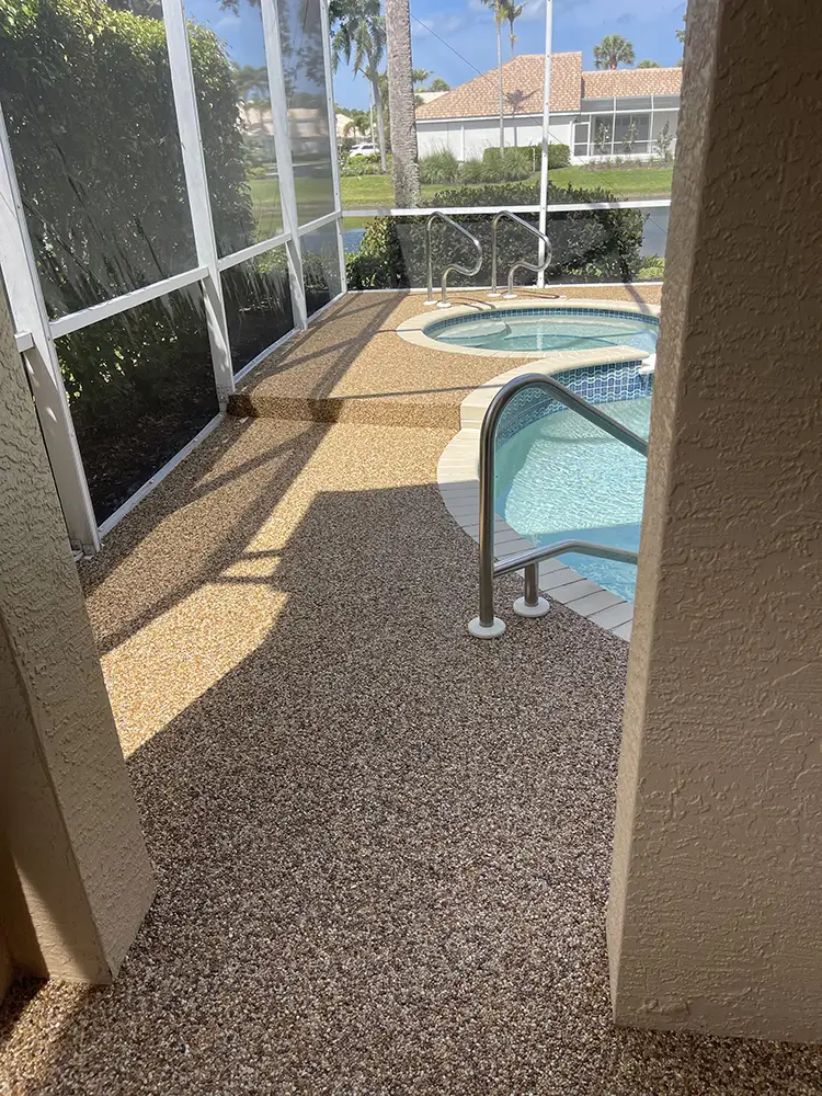 Residential epoxystone pooldeck