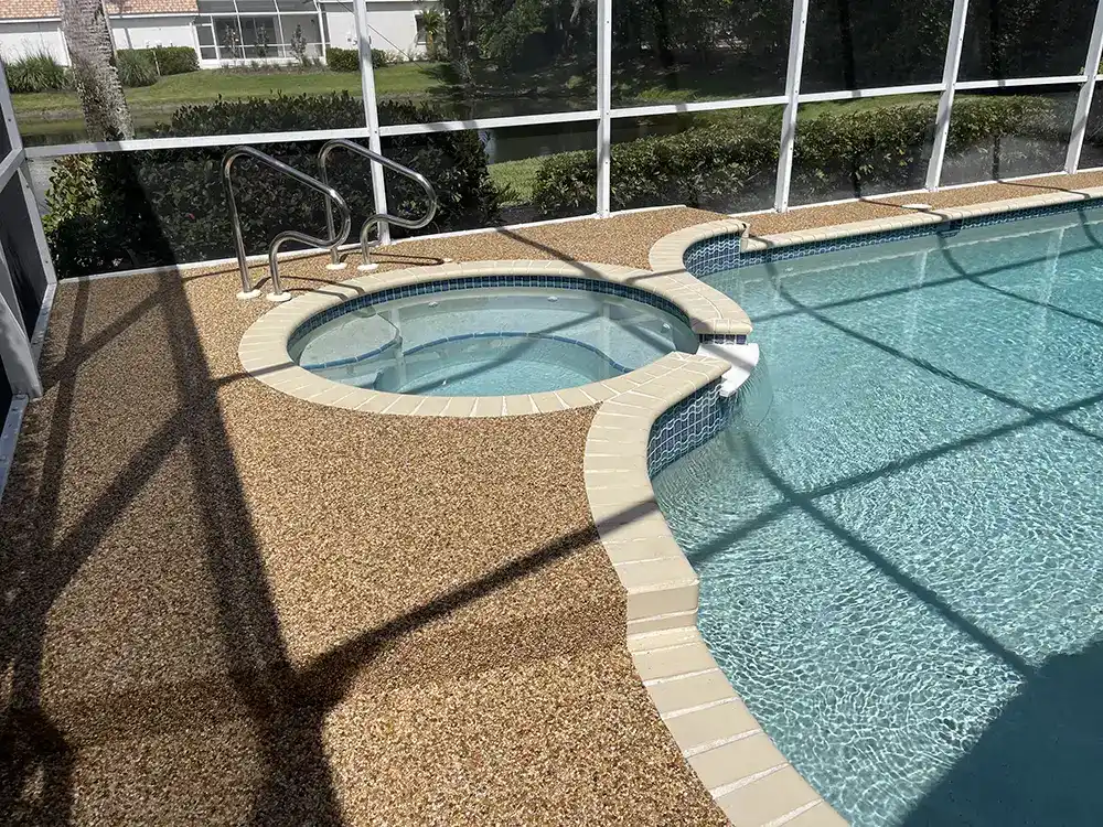 Residential epoxystone pooldeck