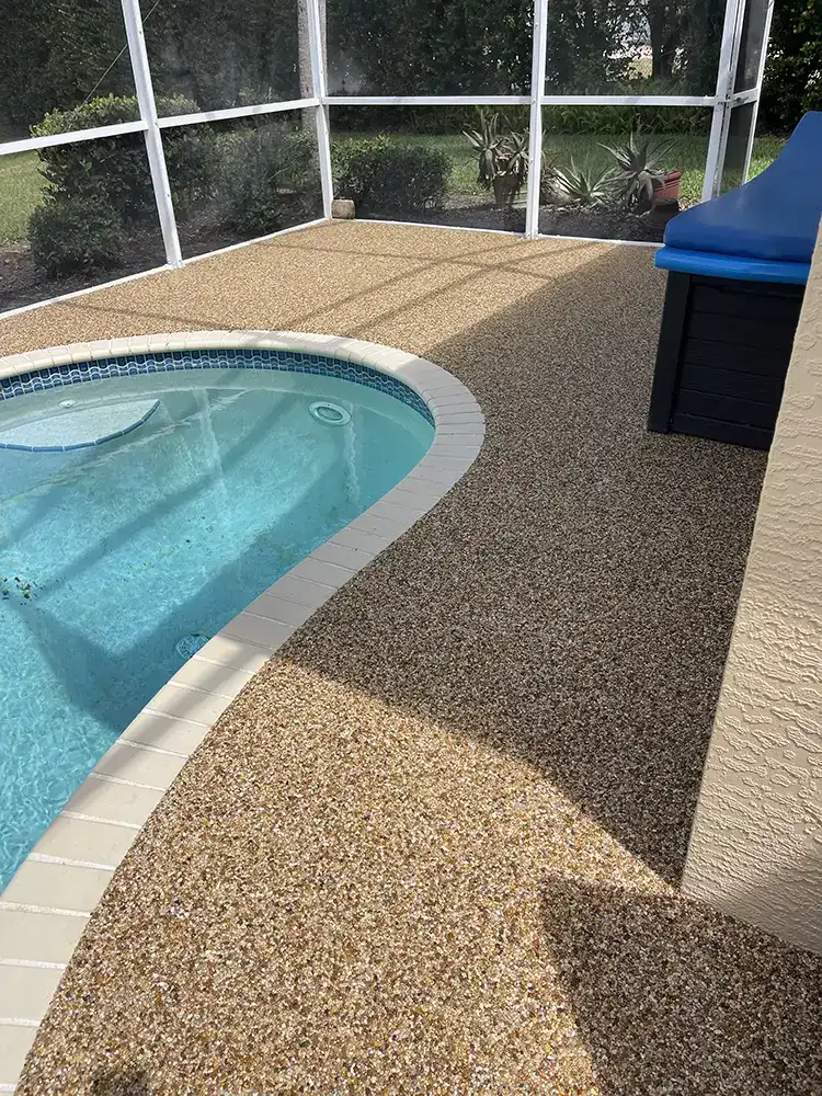 Residential epoxystone pooldeck