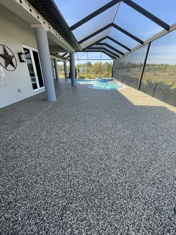 Residential epoxystone pooldeck
