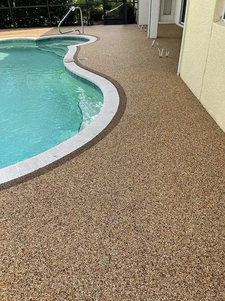 Residential epoxystone pooldeck