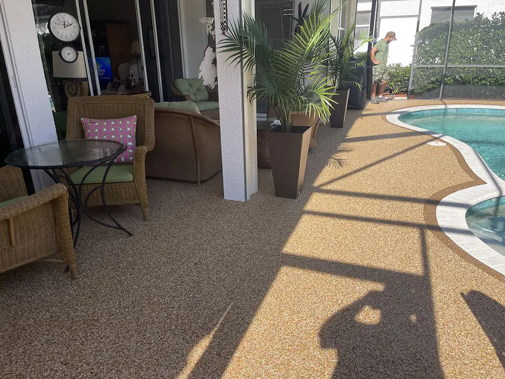 Residential epoxystone pooldeck
