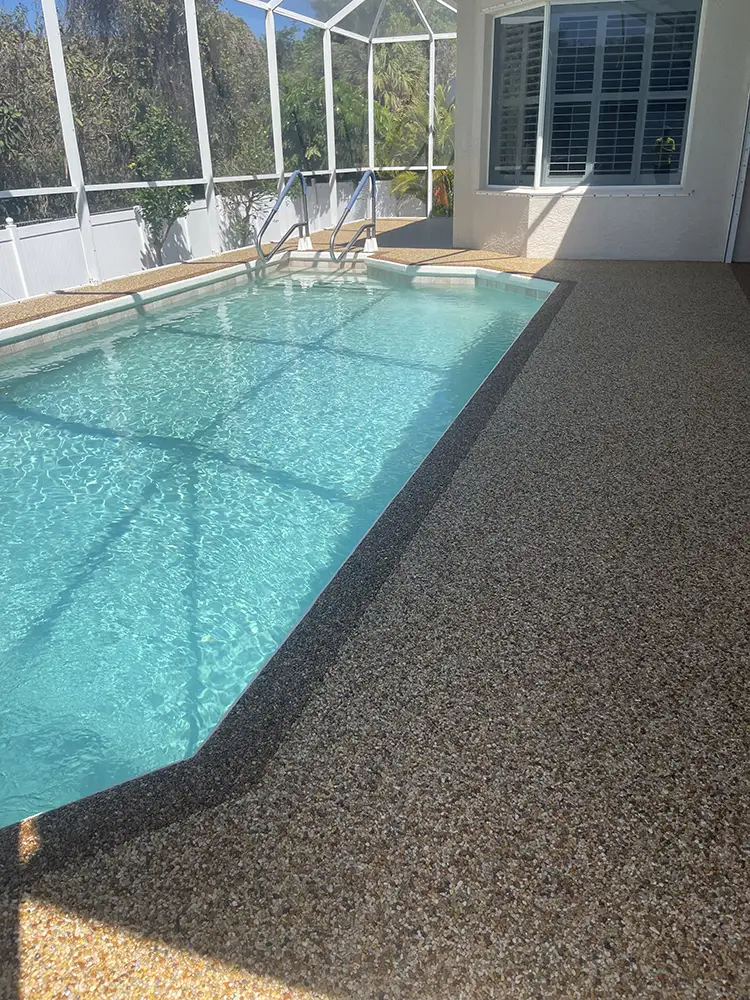 Residential epoxystone pooldeck