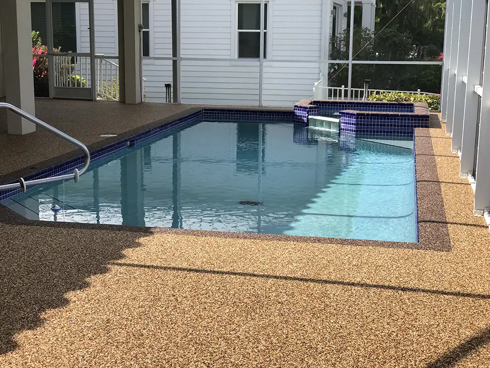 Residential epoxystone pooldeck