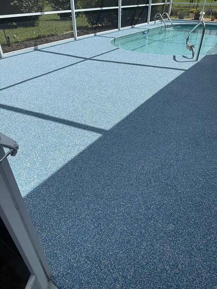 Residential flexirock pooldeck