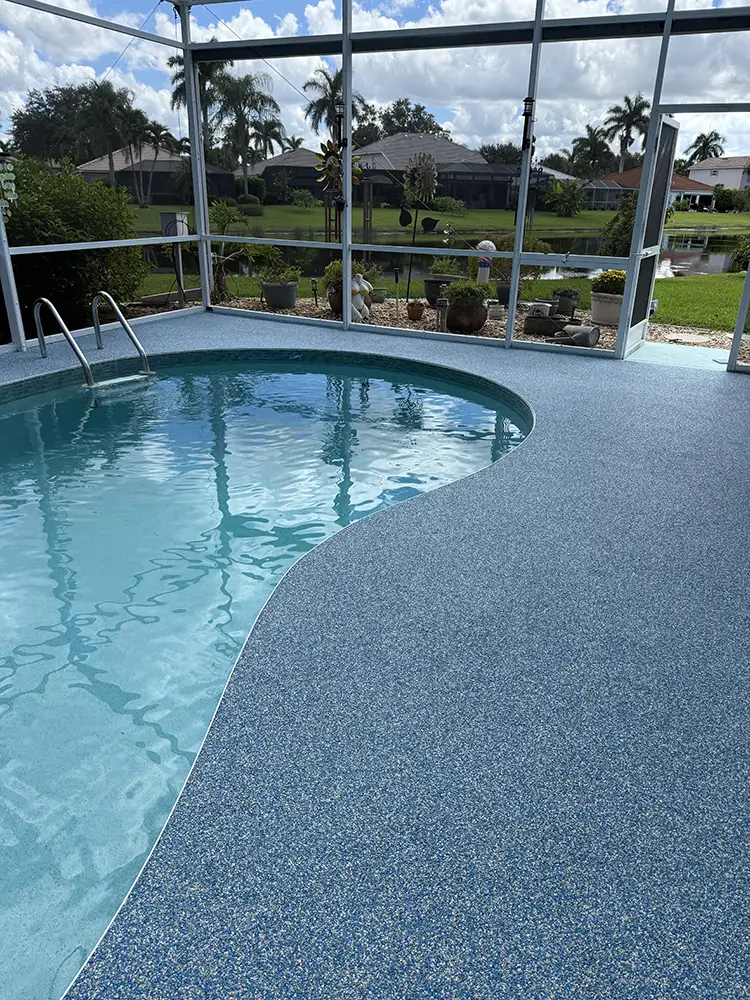 Residential flexirock pooldeck
