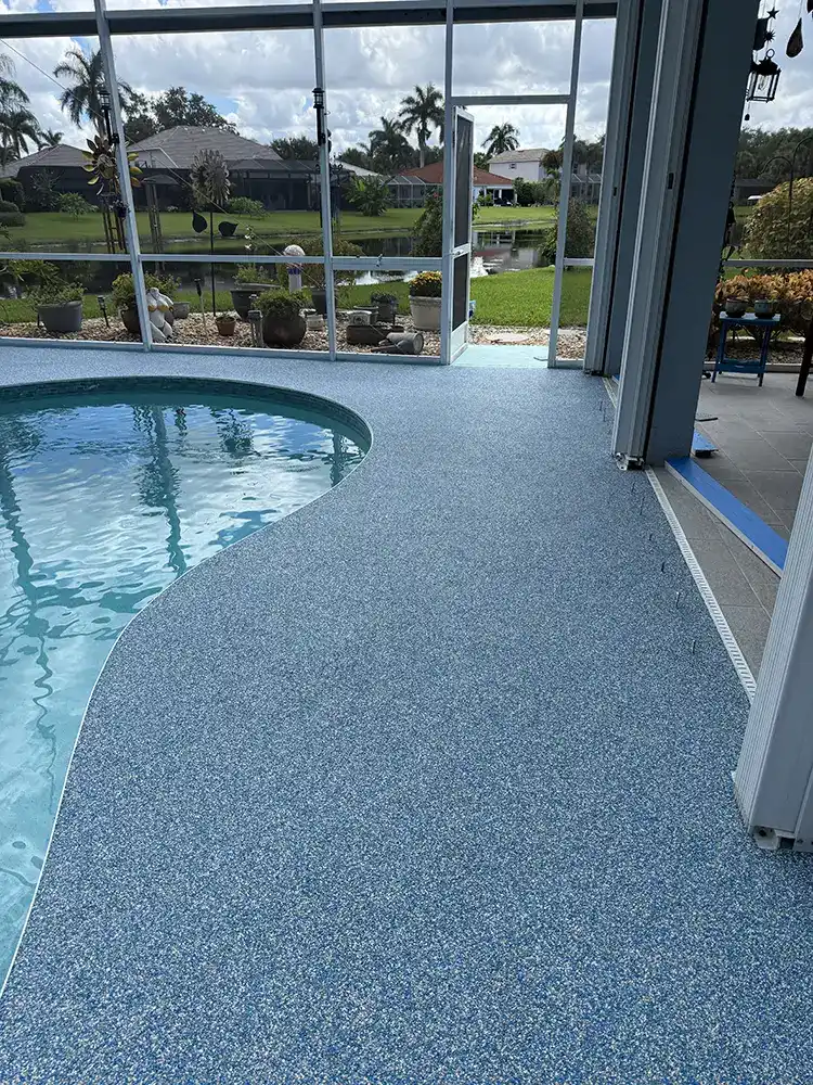 Residential flexirock pooldeck
