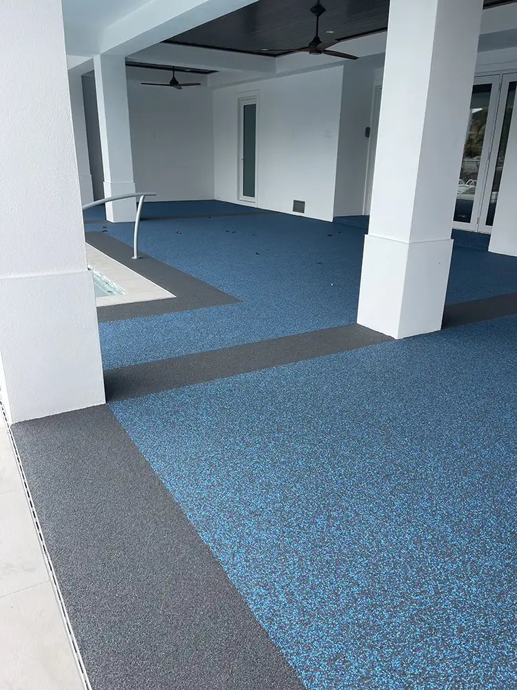 Residential flexirock pooldeck