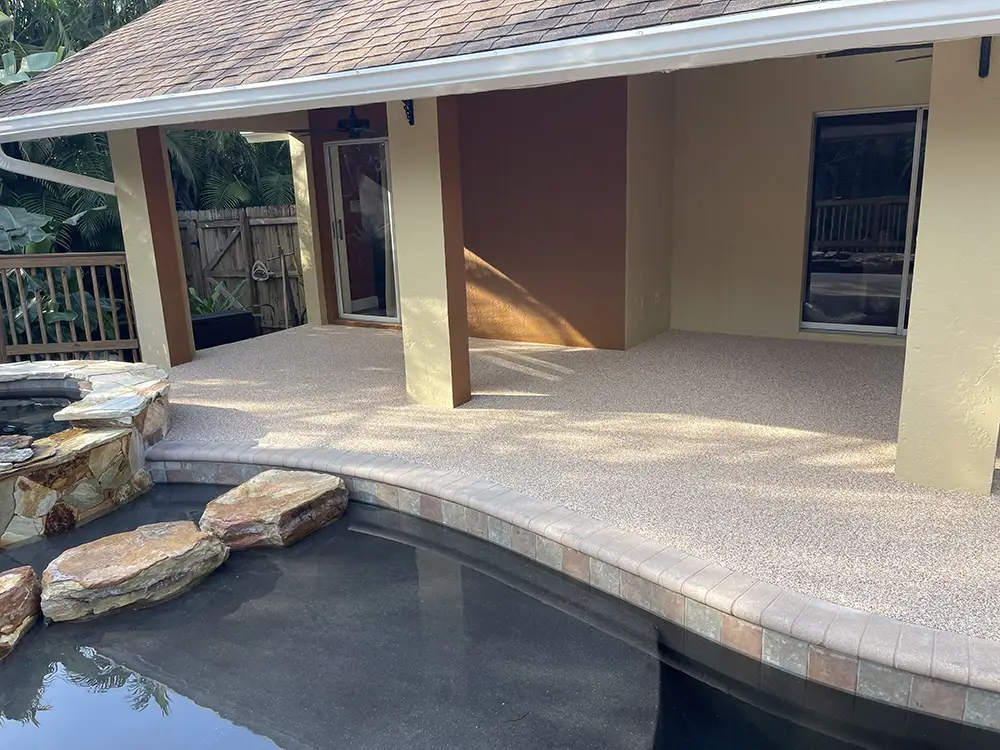 Residential flexirock pooldeck
