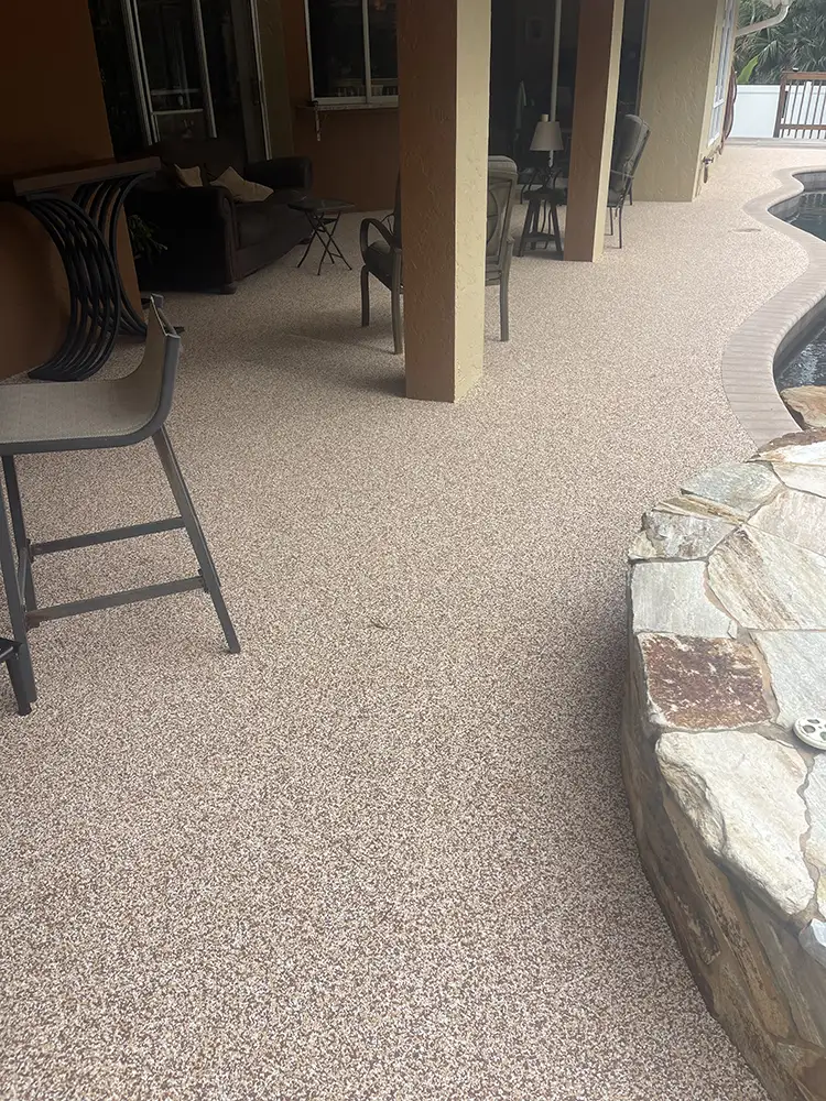 Residential flexirock pooldeck