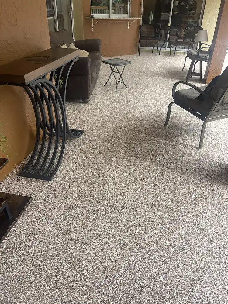 Residential flexirock pool deck