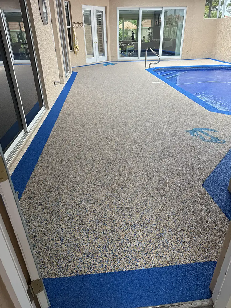 Residential flexirock pool deck