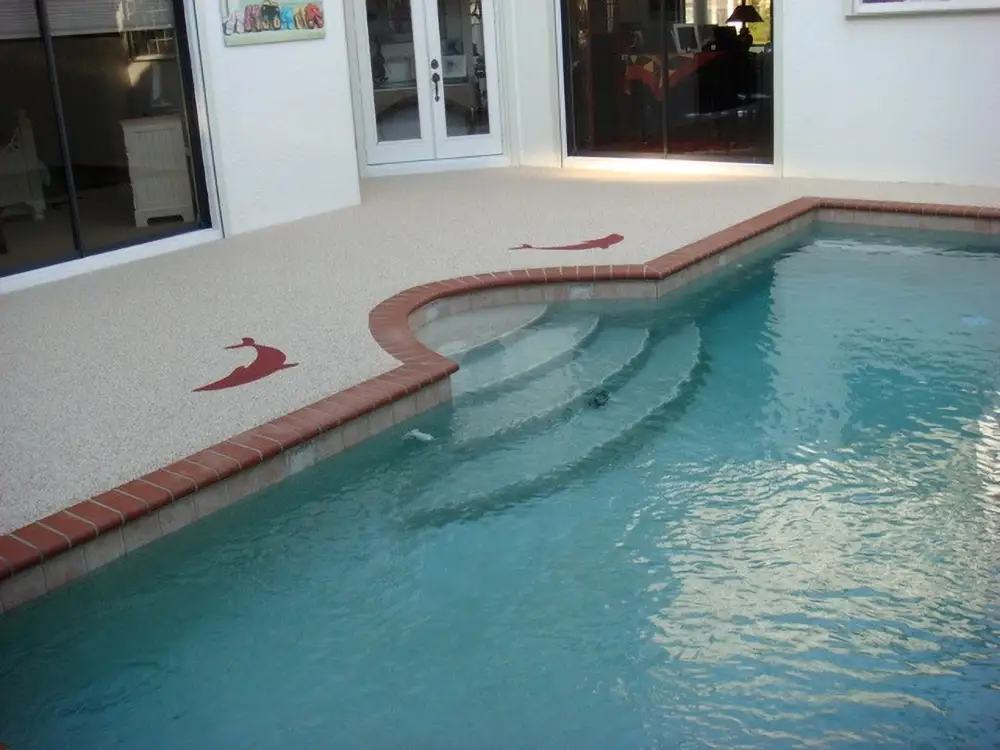 Residential pebbleflex pooldeck