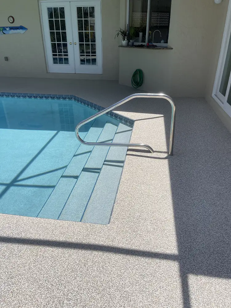 Residential pebbleflex pooldeck