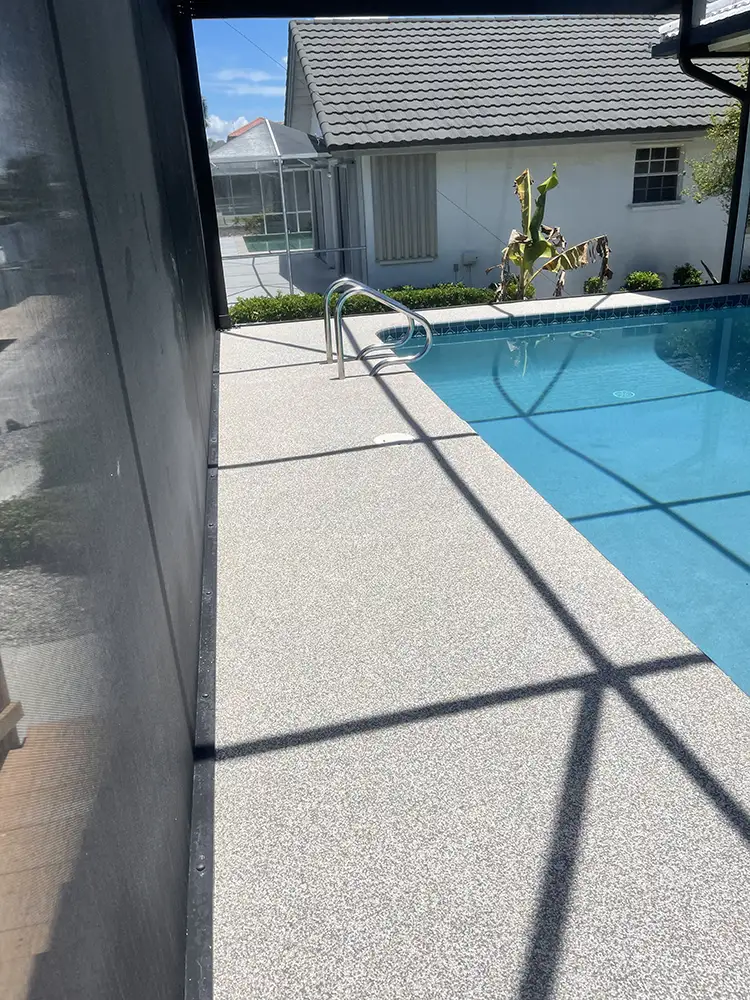 Residential pebbleflex pooldeck