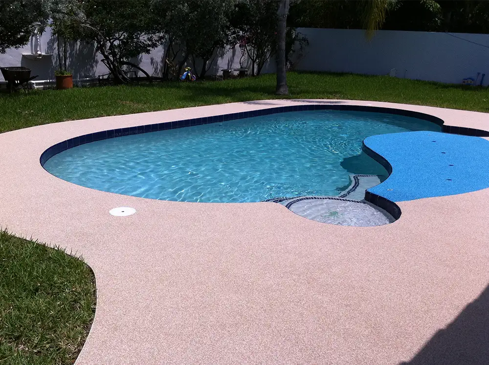 Residential pebbleflex pool deck