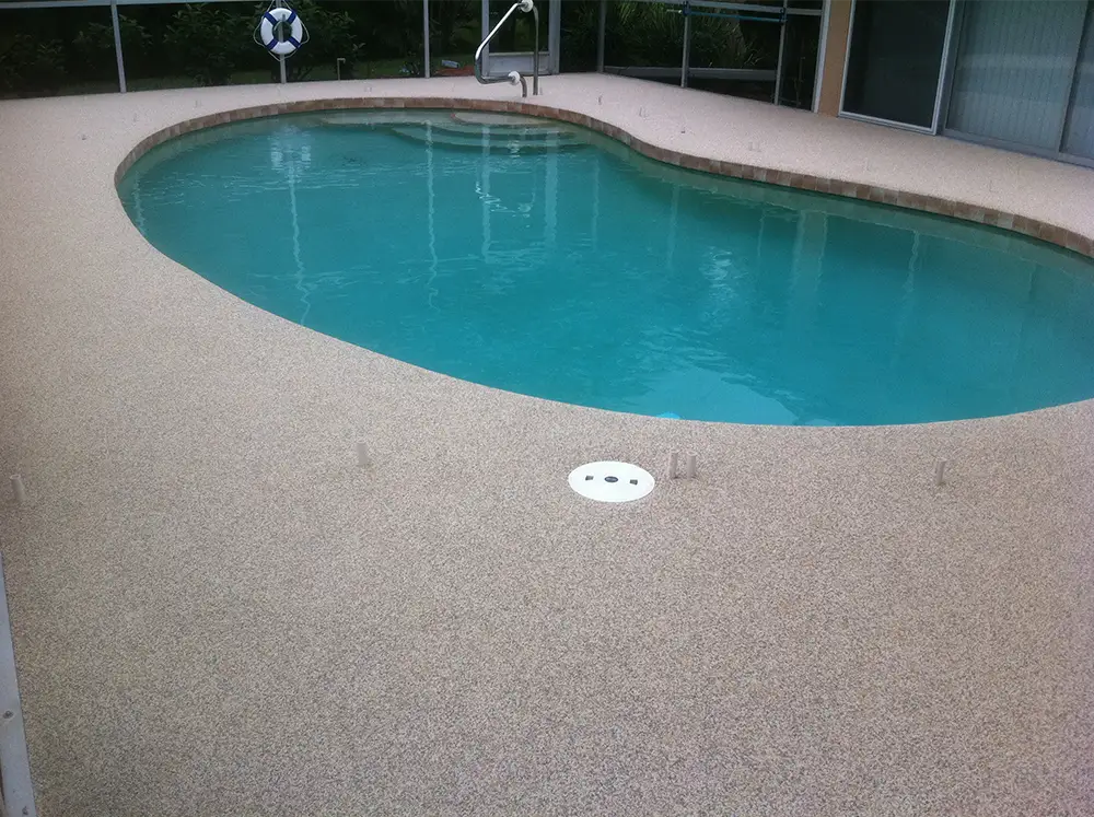 Residential pebbleflex pool deck