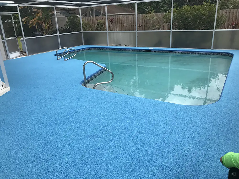 Residential flexirock pool deck