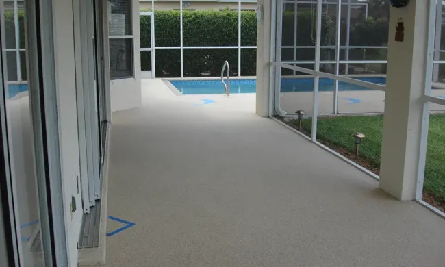 residential-pebbleflex-pooldeck-w-walkway Residential patio, porch and walkway resurfacing in Naples, Fort Myers, and Cape Coral